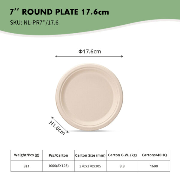 7" Round Plate 17.6 cm