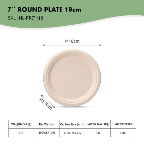 7" Round Plate 17.6 cm - Image 3