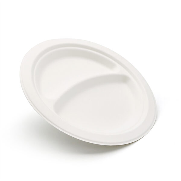 9" 2-Compartment Round Plate - Image 3