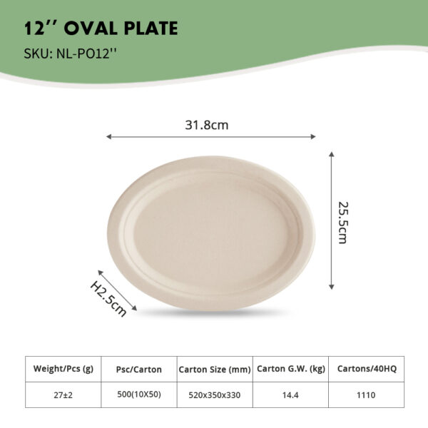 12" Oval Plate