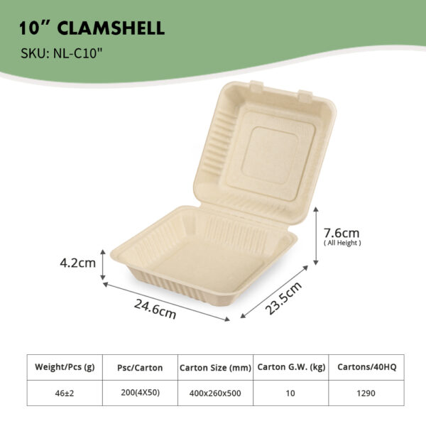 10" Clamshell