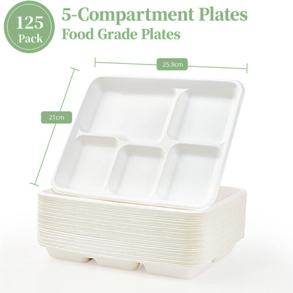 10" 5-Compartment Tray - Image 2