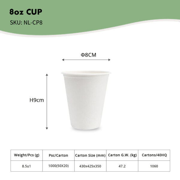 8oz Cup φ8cm, H9cm